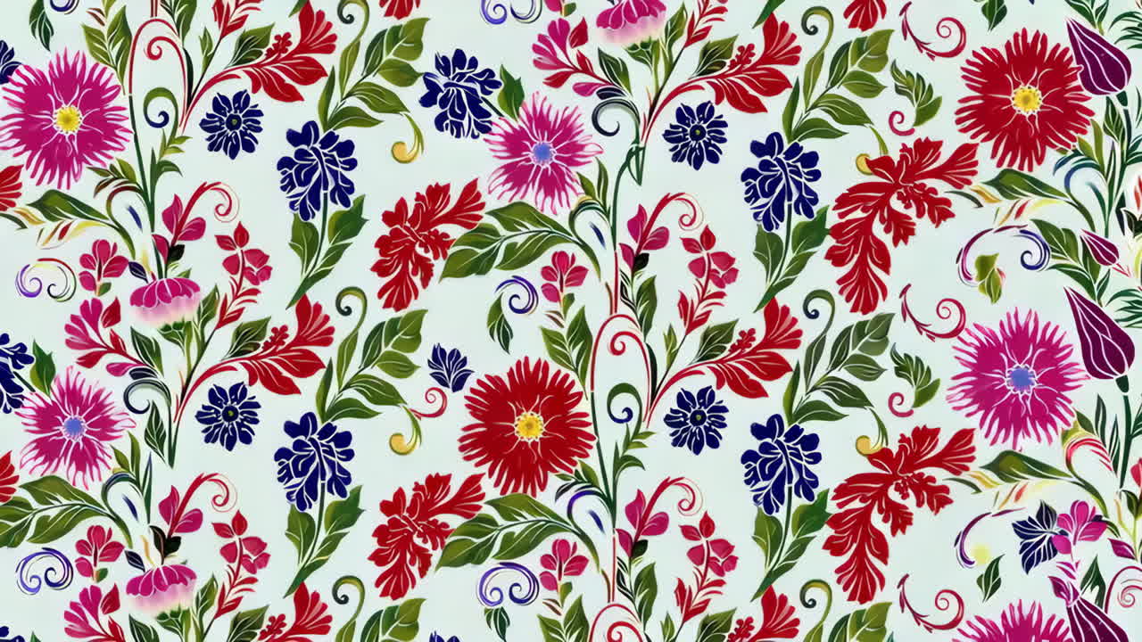 Vibrant Ornate Floral Seamless Pattern