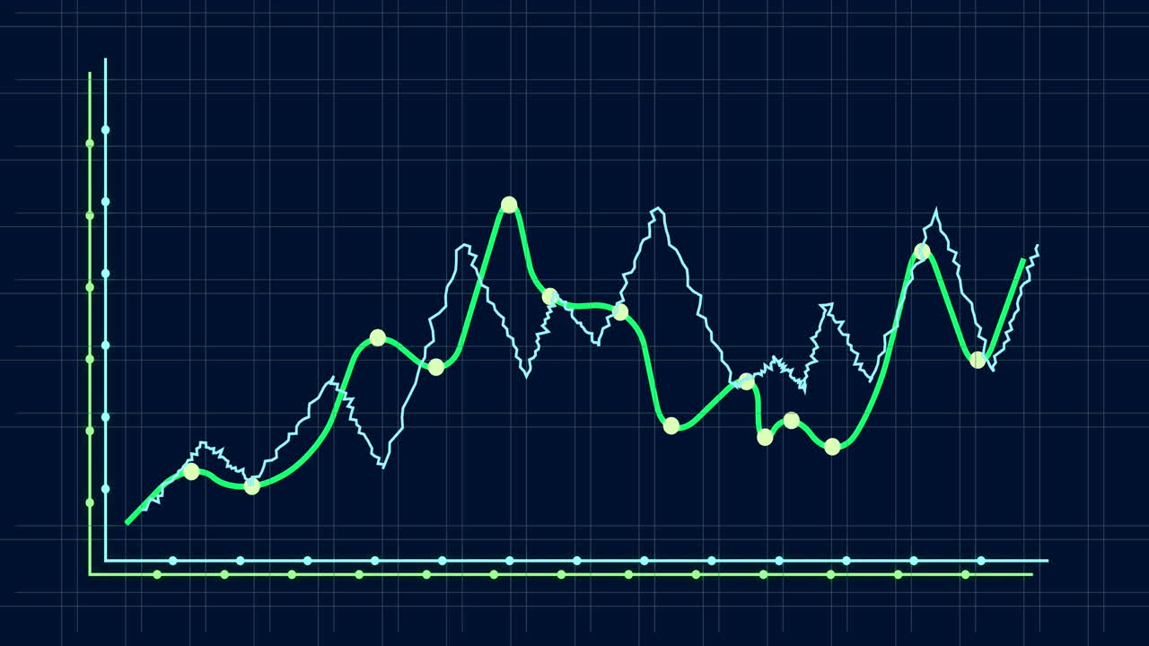 animación del procesamiento de datos financieros sobre un fondo negro