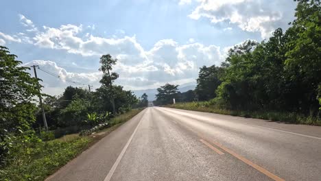 traveling down a peaceful rural road