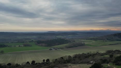 Dusk-Over-Newlands-Corner:-A-Surrey-Landscape-from-Above