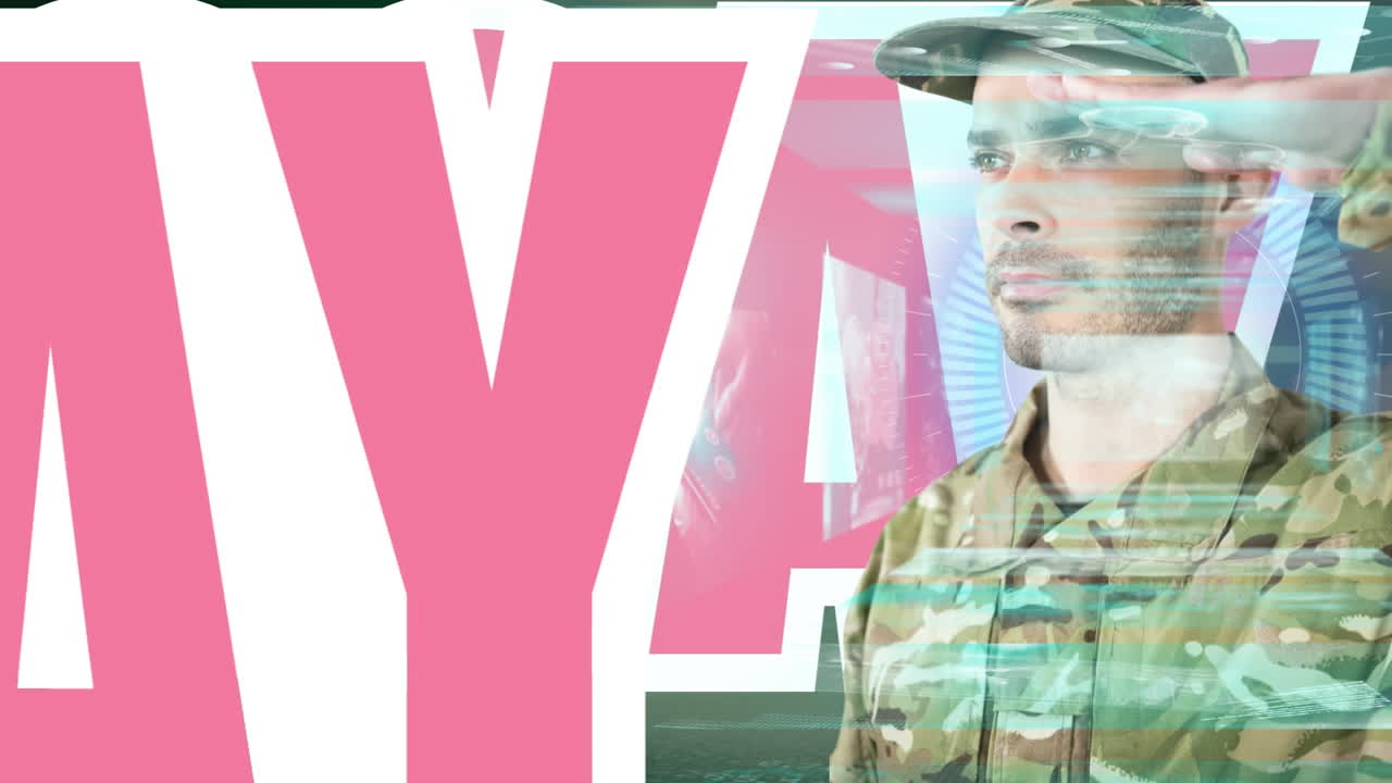 animación del procesamiento de datos sobre los soldados.