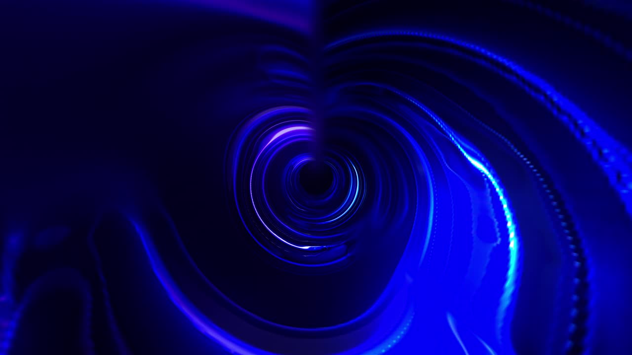 светящийся футуристический туннель, сгенерированный компьютером. 3d рендеринг абстрактного фона. внутри вращающегося коридора