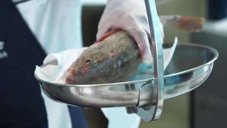 pesado de pescado fresco