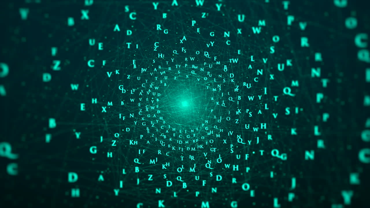 Swirling sphere of glowing nodes and connections representing a data vortex. Conceptual background for neural networks, artificial intelligence deep learning, and complex information systems