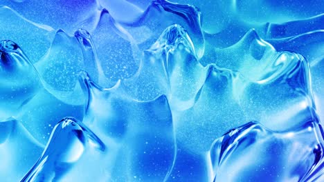 looped abstract liquid background with wavy sparkling pattern on shiny glossy surface. viscous blue fluid like surface of foil or brilliant glass. beautiful creative festive backdrop. simple bright bg