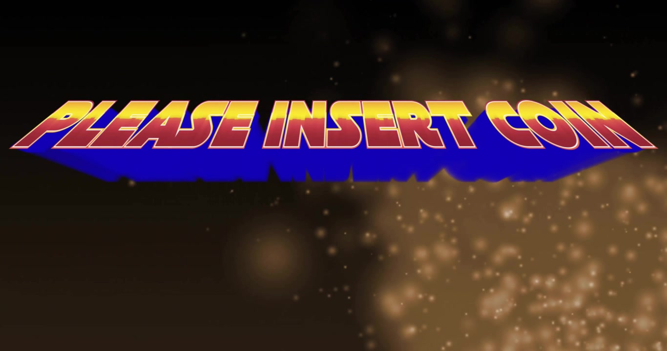 Retro arkadestil Indsæt mønt tekstanimation
