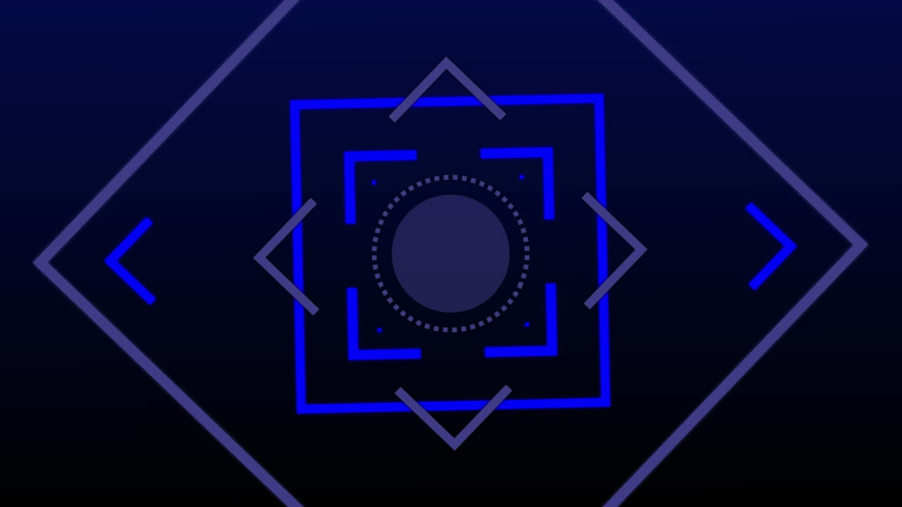 formas geométricas azules sobre filas móviles de puntos y círculos azules