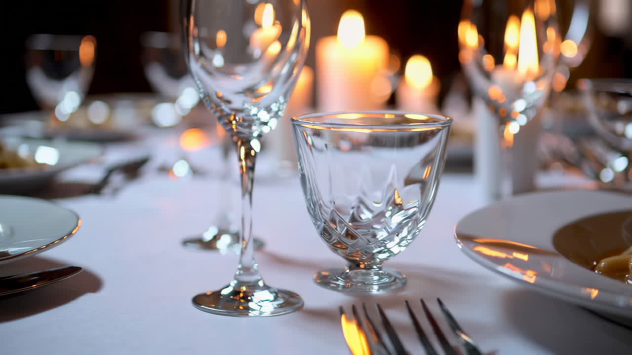 Formal Dinner Setting with Food