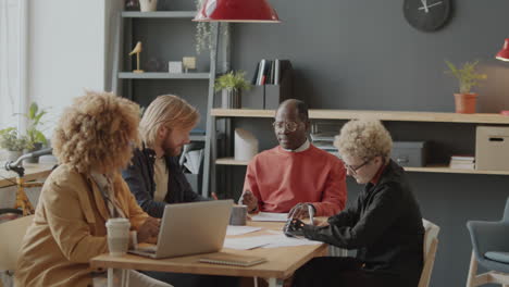 diverse group of professionals collaborating in a modern office meeting
