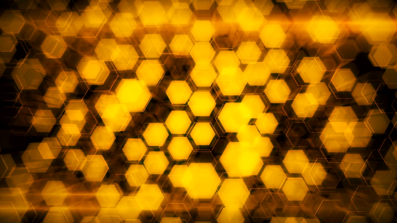fondo tecnológico abstracto de hexágonos brillantes. animación de bucle sin costuras. renderización 3d de alta calidad para finanzas, banca, tecnologías web o fondo social.