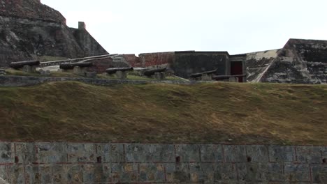 the cannons of castillo de san felipe de barajas fortress, cartagena, colombia