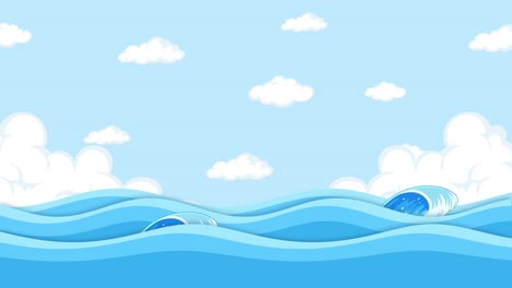 animated dolphin jumping across ocean waves.