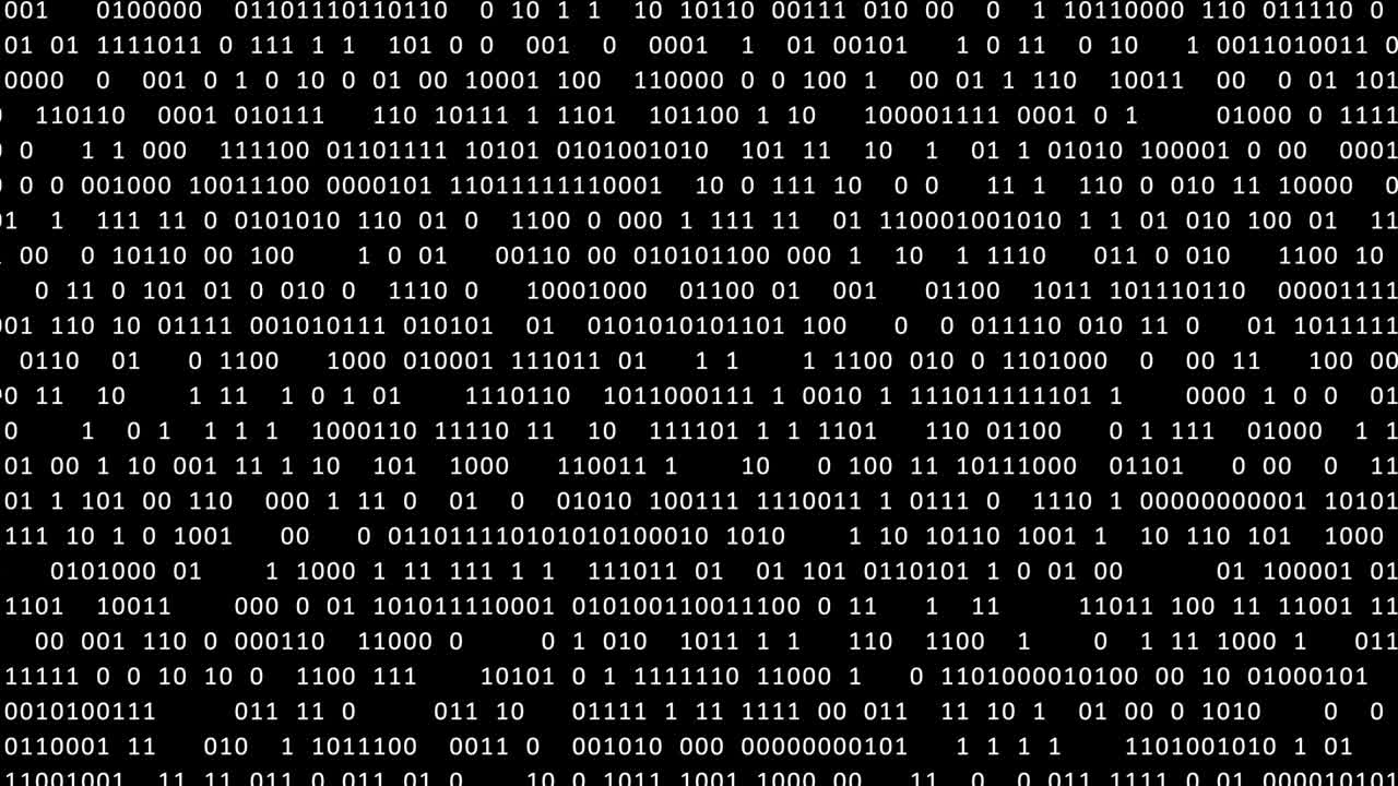 Digital code binary zeroes and ones bits animation