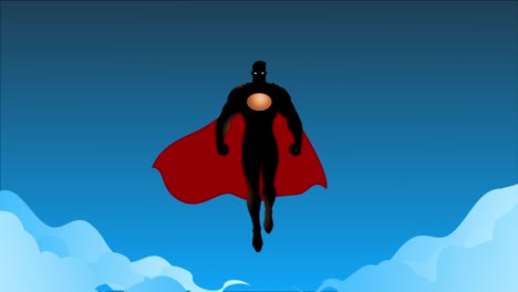 loopable superhero floating mid-air with smoke effect animation video