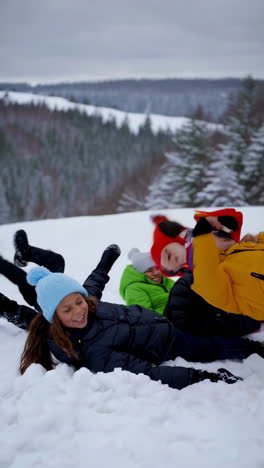 children playing in the snow
