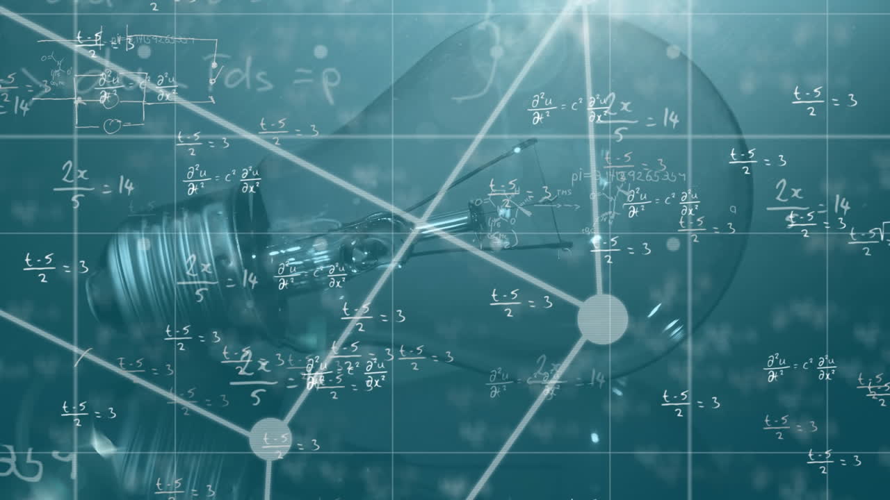 전구의 애니메이션과 과학 공식 데이터 처리