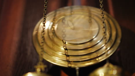 pendulum of the ancient clock low angle shot 4k video