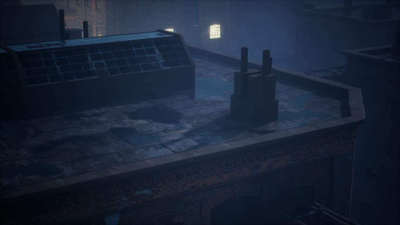 옛 공장 의 공중 전망