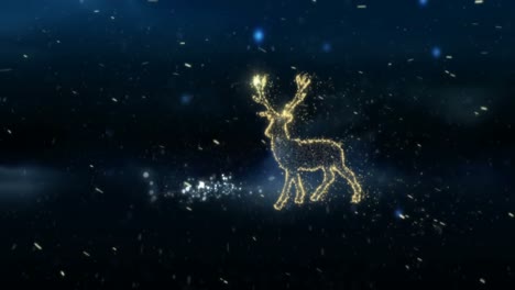 glowing christmas reindeer design in the snow