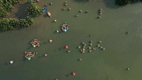 4k aerial von korbboot-erfahrung, vietnam