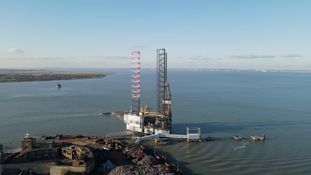 plataforma petrolífera amarrada en sheerness prospector 1 punto de vista aérea