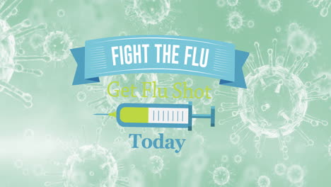 animation of fight the flu text over virus cells