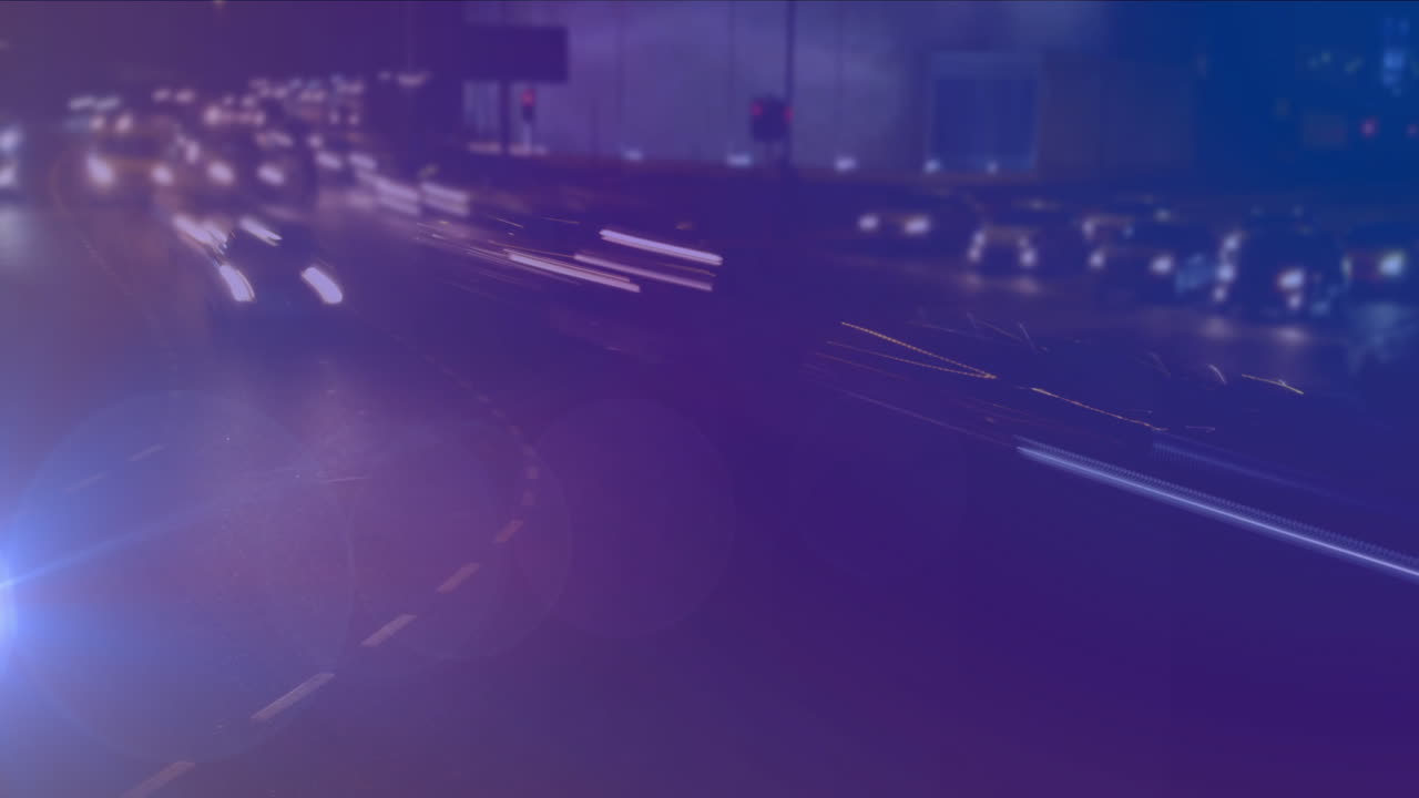 animación de luces sobre la autopista hacia adelante rápido