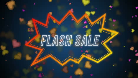 animation of flash sale text in retro speech bubble