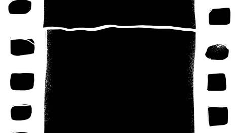 animación en 2d de una película en movimiento blanca sobre un fondo negro.
