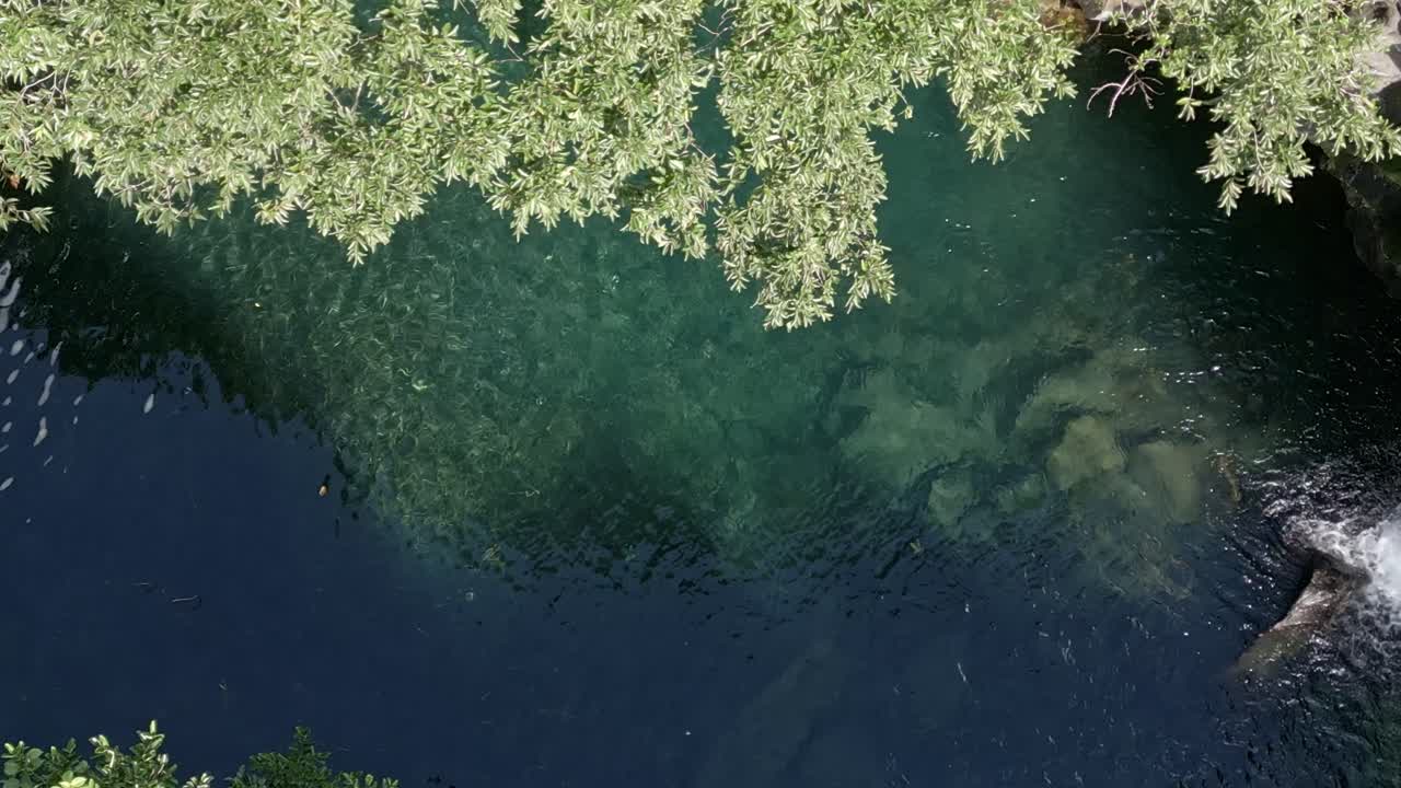 Mauritius - Moka- Cascade Eau Bleu - long slide on the top waterfall