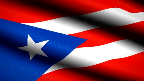 bandera de puerto rico ondeando fondo textil con textura. animación de bucle sin costuras. pantalla completa. movimiento lento. video 4k