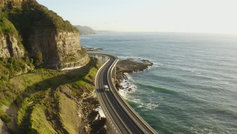 sea cliff bridge along the coast of new south wales, australia