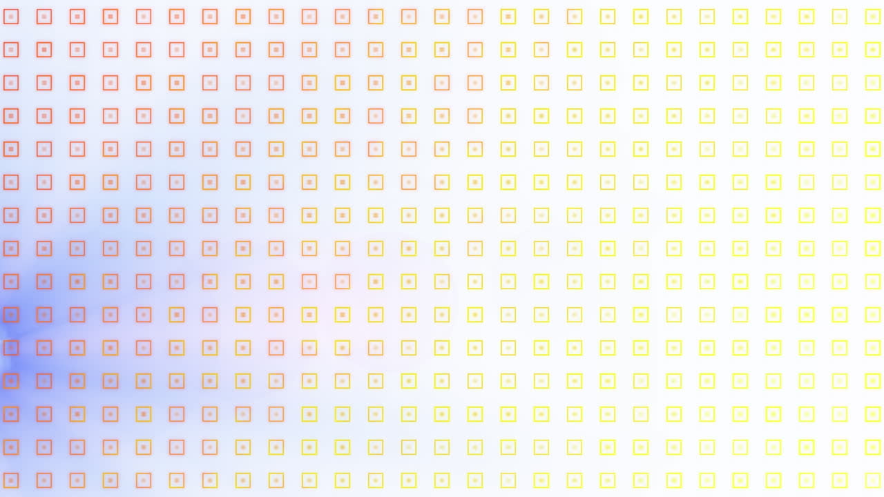 백색 배경에서 움직이는 그라디언트 빛과 패턴의 애니메이션