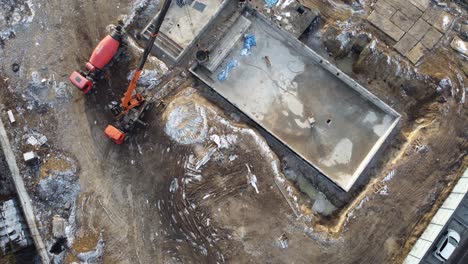 construction of a large city swimming pool