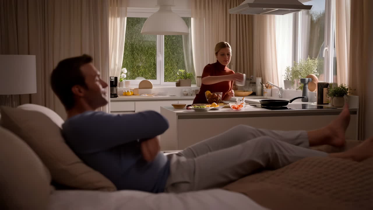 Couple's Morning Routine in a Modern Home