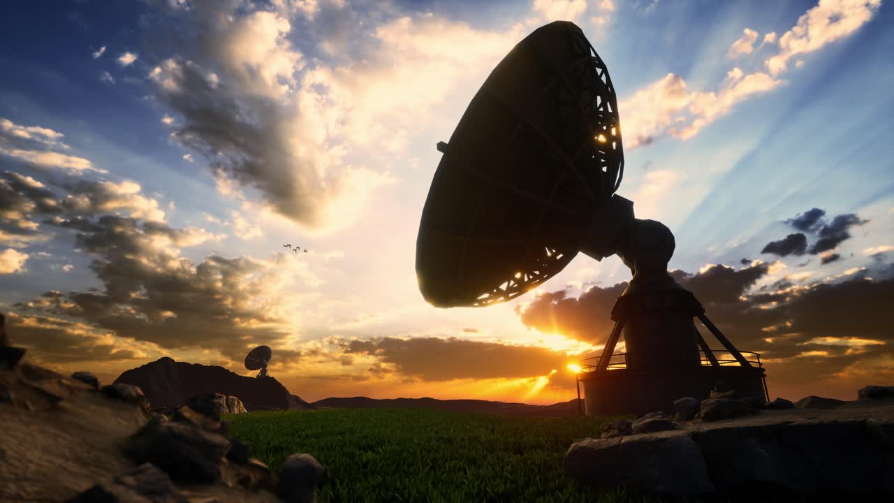 Radio Telescopes At The Very Large Array, The National Radio Observatory At Sunset