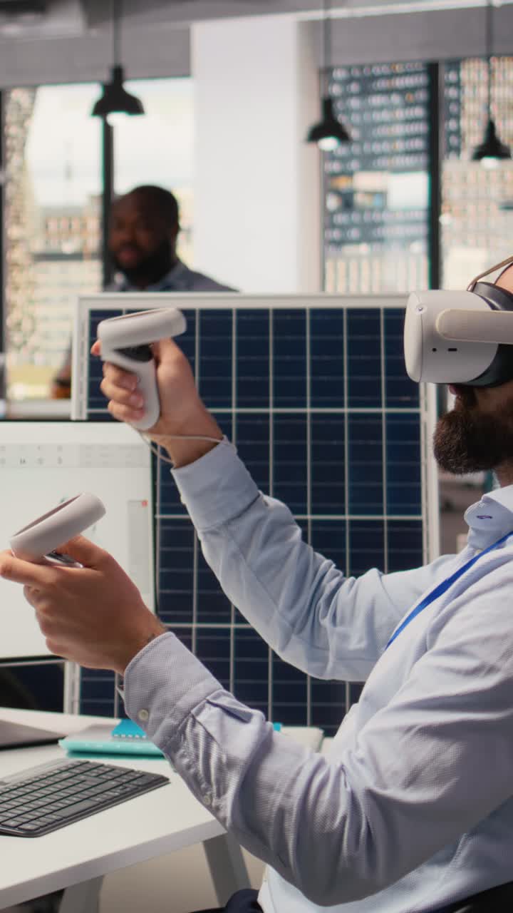 Sustainability RD expert uses VR headset to design improved solar panels