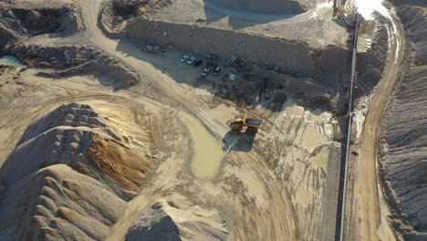 aerial view of an active quarry operation