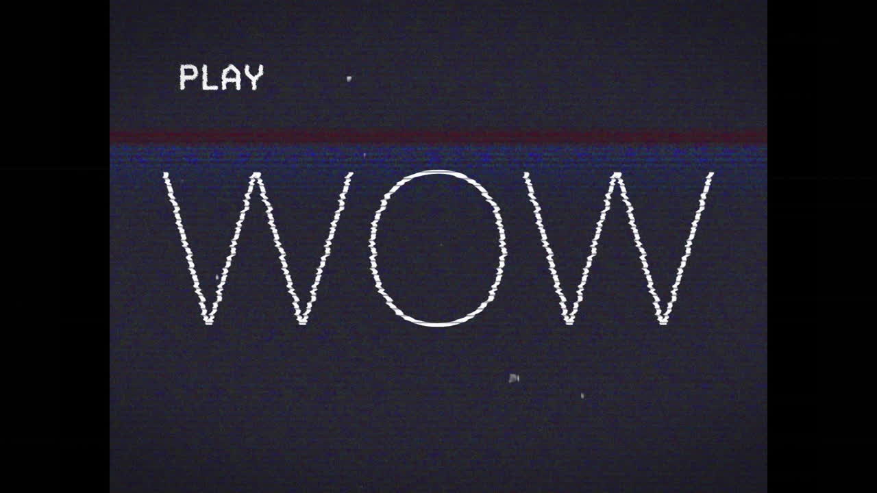 회색 배경에 와우 텍스트의 애니메이션