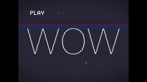 animación del texto wow en fondo gris