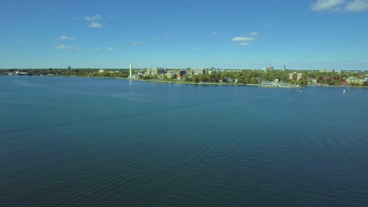 Drone view : Beautiful aerial view of Cork, Ireland, over the sea.