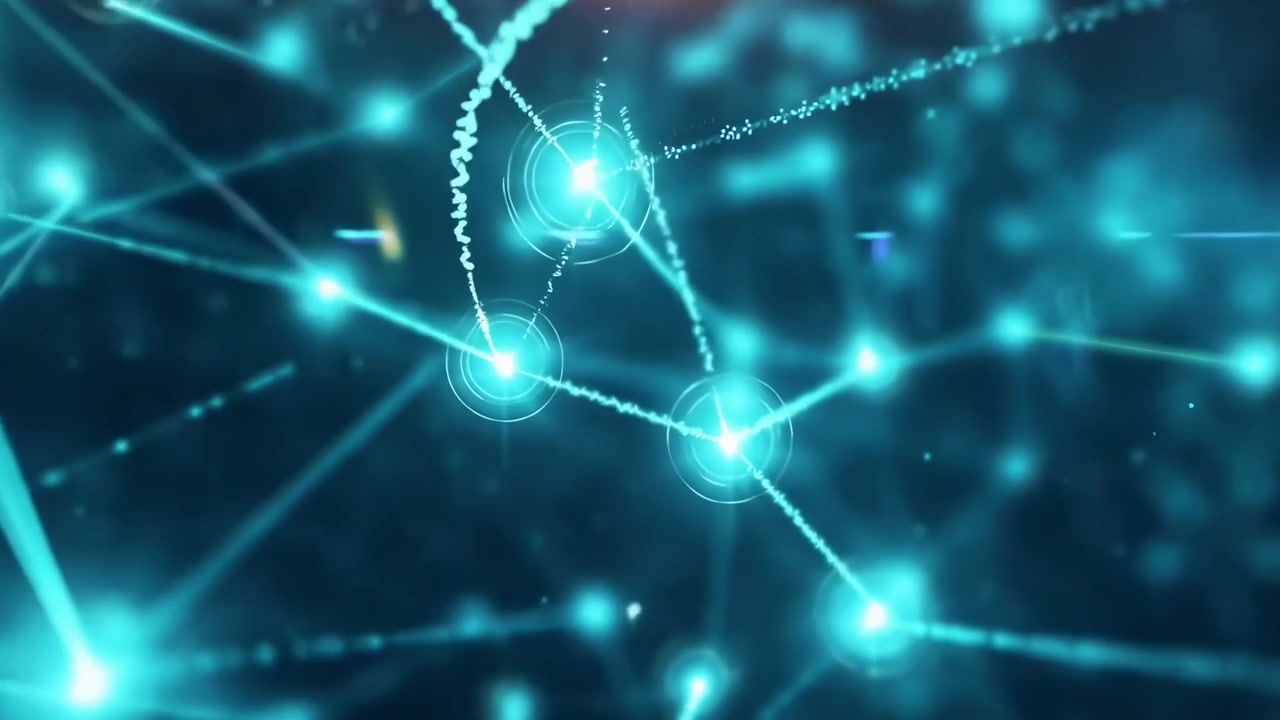 Abstract Digital Network Connection with Glowing Nodes and Lines
