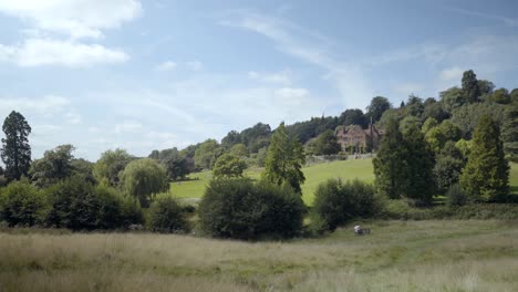 static wide shot of chartwell, a country house near westerham, kent, england where winston churchill lived for over forty years
