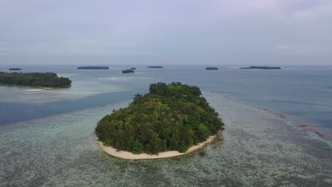 aerial view of tropical islands and coastline