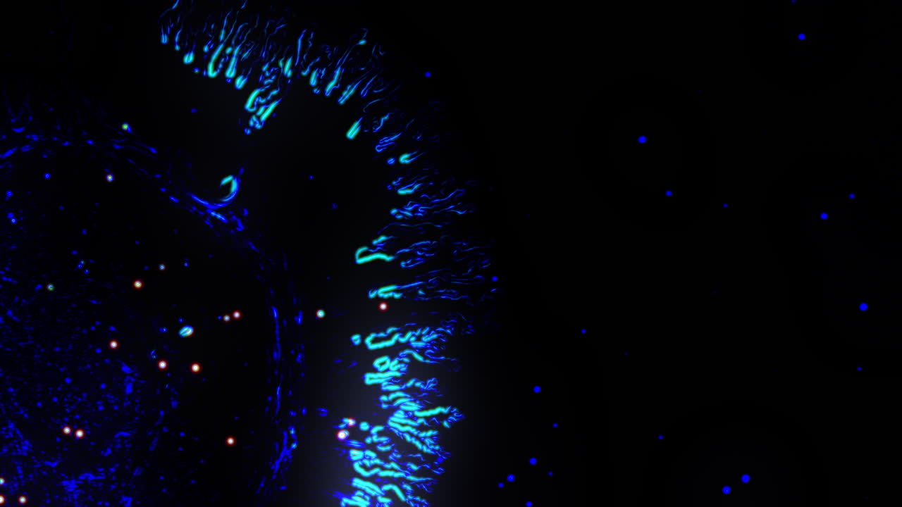 Substances mixing in a colorful and vibrant abstract close-up shot, macro view