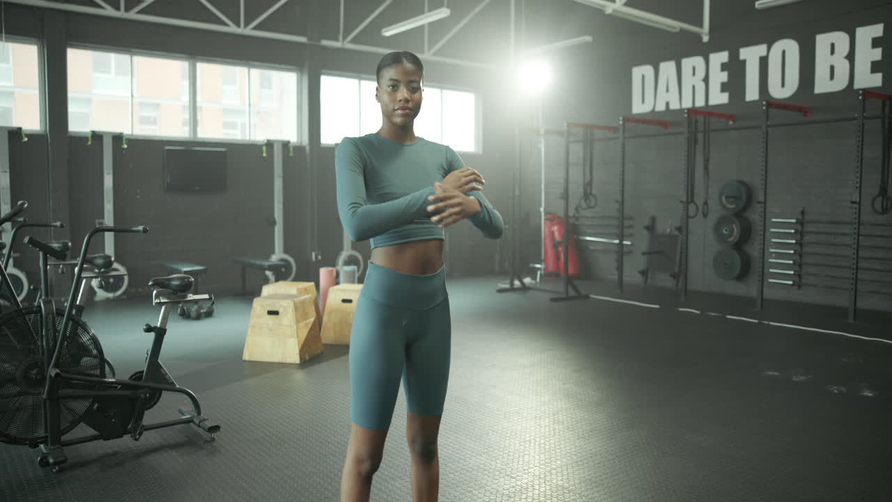 ジムにいる女性の肖像画