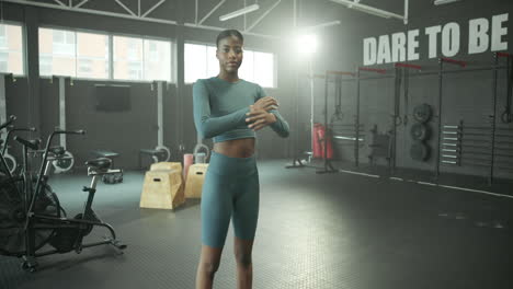 portrait of a woman in a gym
