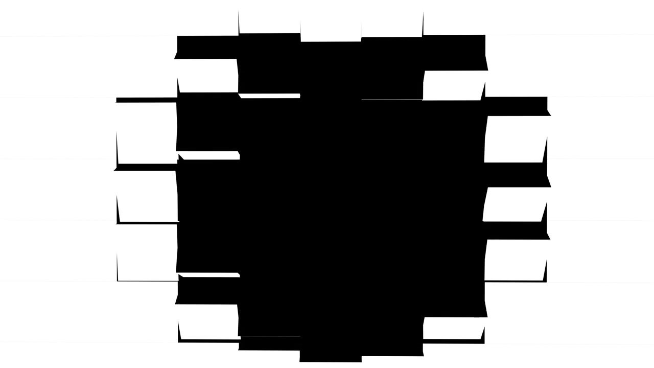 Abstract Black Square Expanding and Filling White Screen
