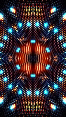 kaleidoscope of colorful lights on abstract background. looped animation vertical