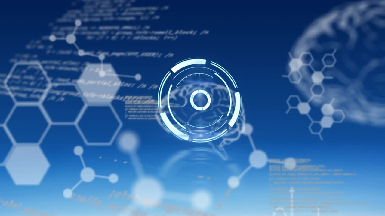 인간 뇌를 통해 과학 데이터 처리의 애니메이션